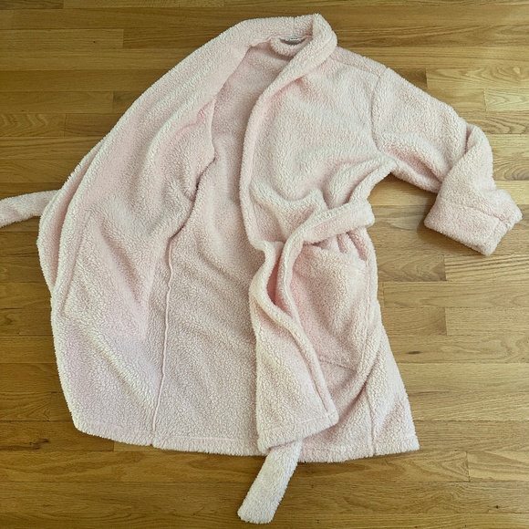 J. Crew Pink Plush Robe Womens Size L/XL - Picture 3 of 10